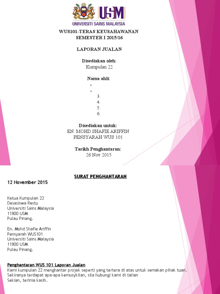 2015 Wus 101 Laporan Jualan Group