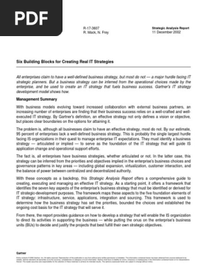 Gartner IT Strategy Bluiding Blocks