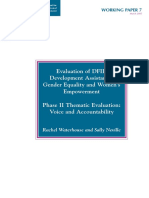 Evaluation on DFID Development Assistance