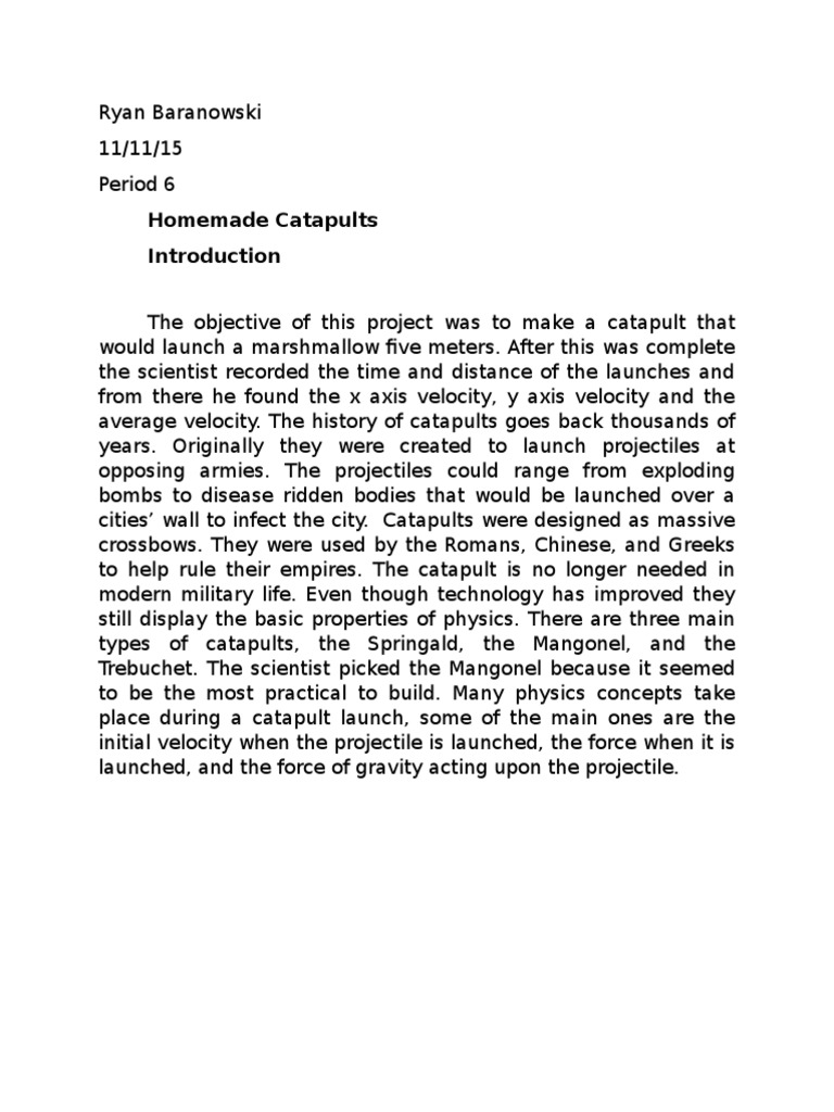 Catapult | PDF | Motion (Physics) | Classical Mechanics