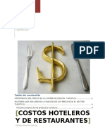 Costos Hoteleros y de Restaurantes