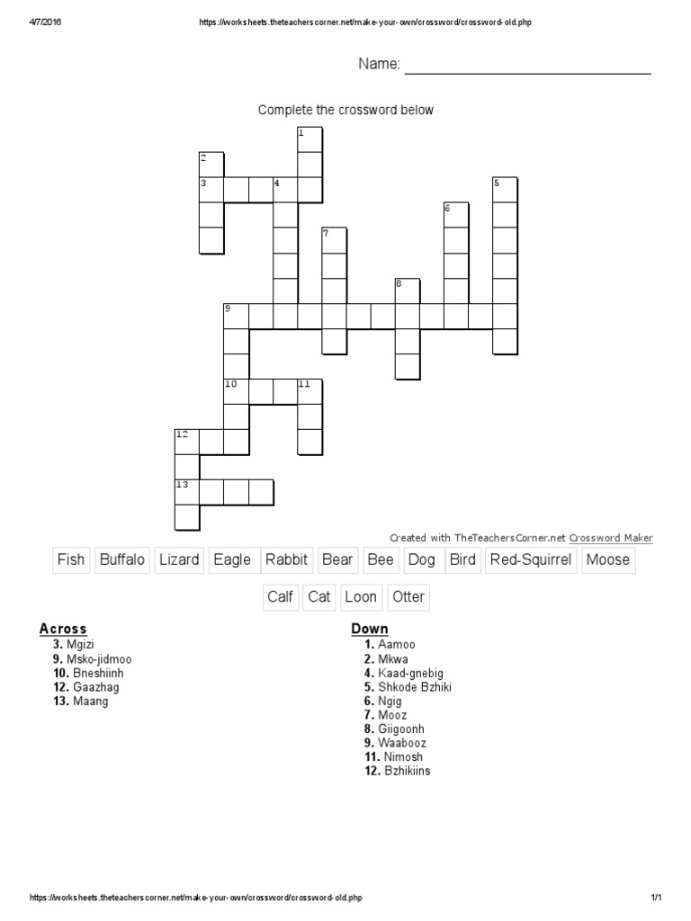 Crossword | PDF