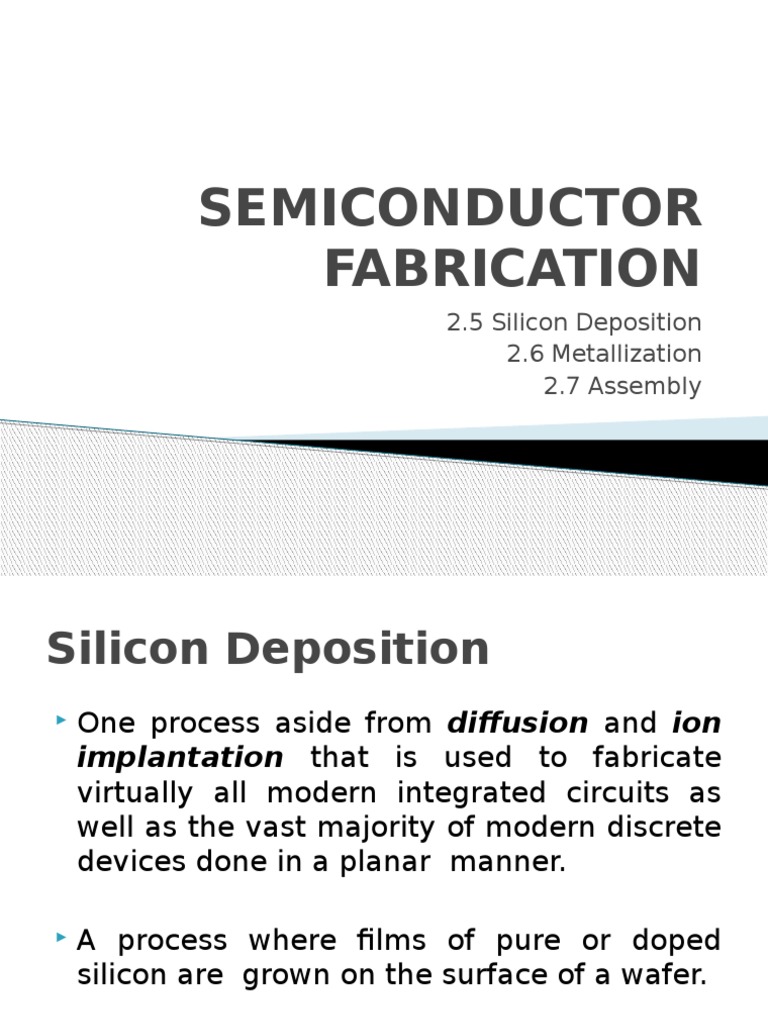 Semiconductor Fabrication Processes | PDF | Epitaxy | Chemical Vapor ...