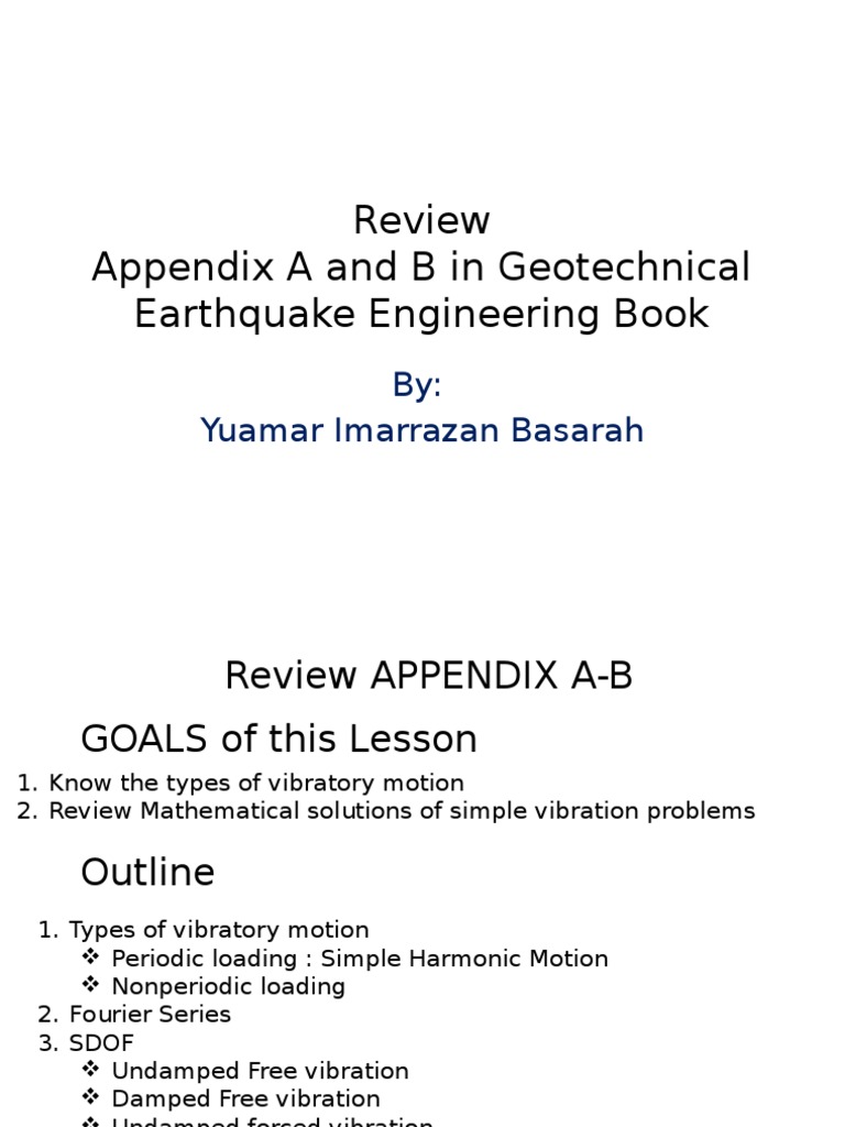 Appendix A and B in Geotechnical Earthquake Engineering | PDF ...