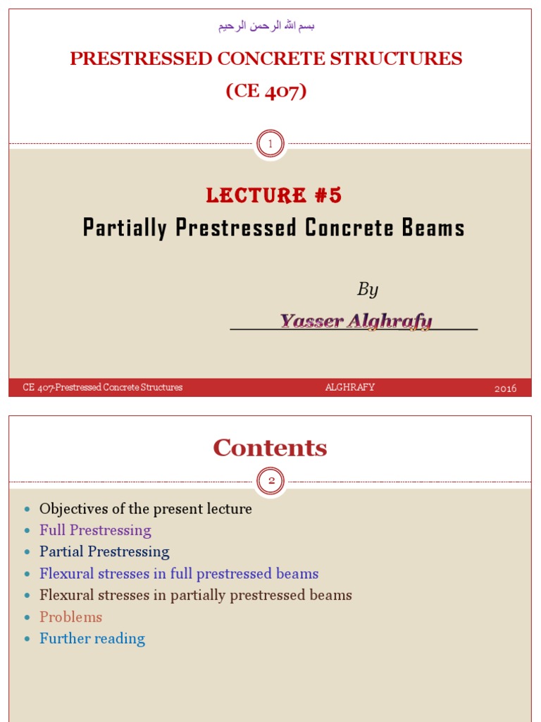Partially Prestressed Concrete Beams | PDF | Prestressed Concrete ...