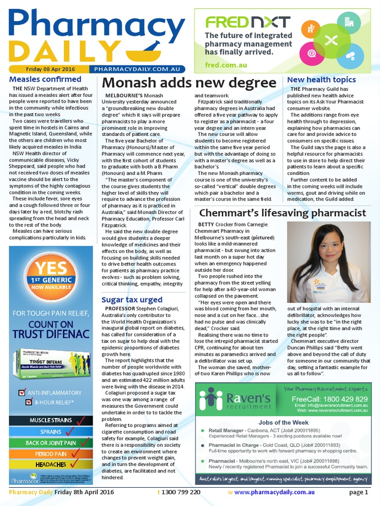 Monash Adds New Degree Chemmart's Lifesaving Pharmacist PDF