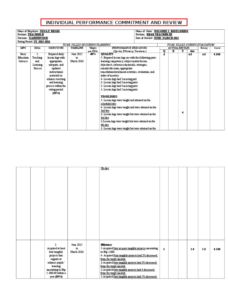 Teacher Performance Review | PDF | Master's Degree | Educational Assessment