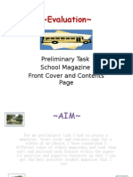 Evaluation : Preliminary Task School Magazine Front Cover and Contents