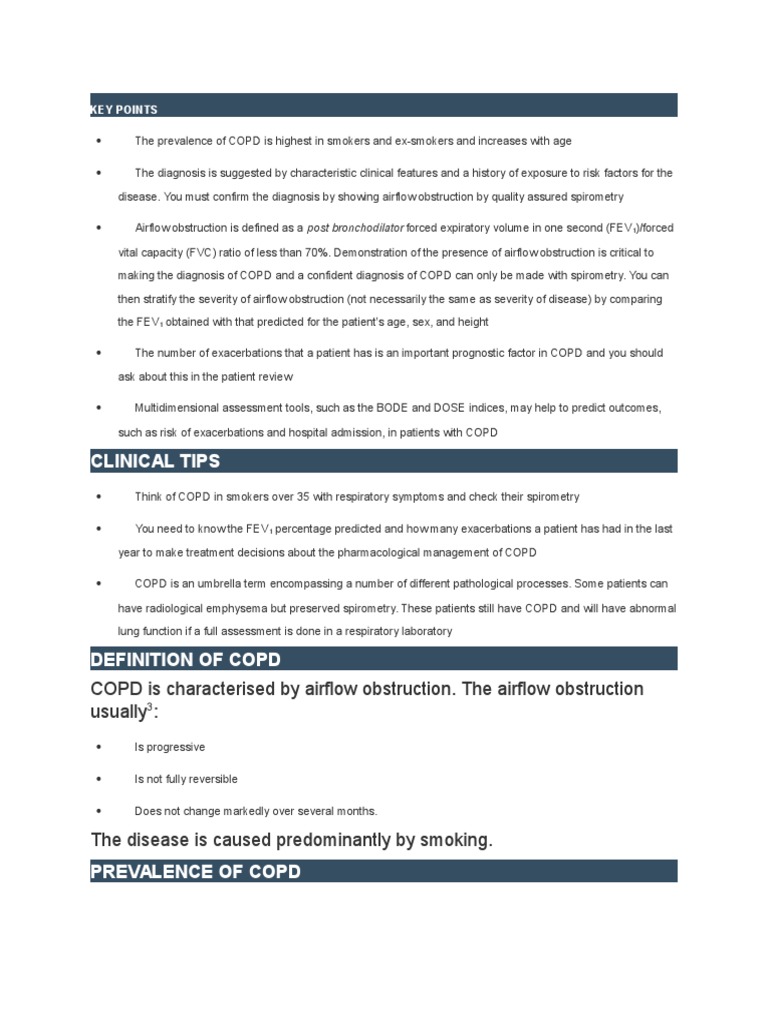 COPD - Diagnosis and Management | PDF | Chronic Obstructive Pulmonary ...