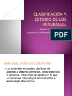Clasificación y Estudio de Los Minerales