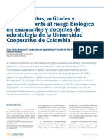 Conocimientos, Actitudes y Prácticas Frente Al Riesgo Biológico en Estudiantes y Docentes de Odontología de La Universidad Cooperativa de Colombia