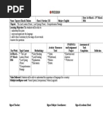 Grade XII Lesson Plan 1st - 15th March