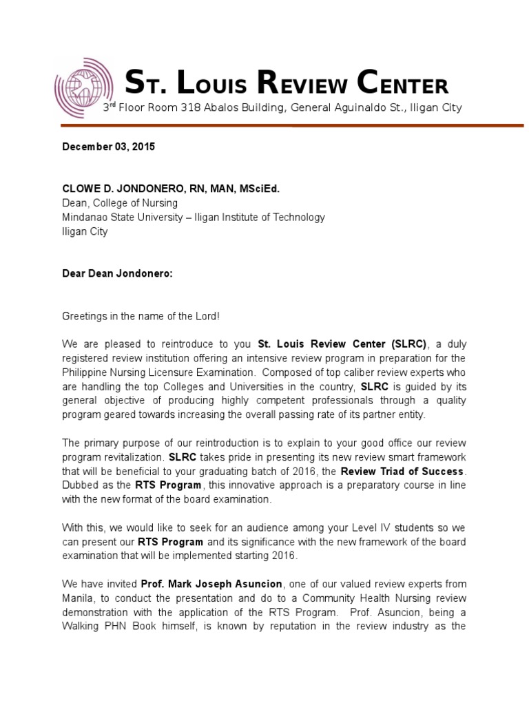 Msu Iit Letter | PDF | Nursing | Health Care