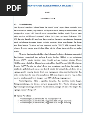 Karakteristik Dan Aplikasi Thyristor