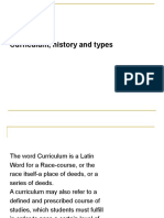 Curriculum, History and Types