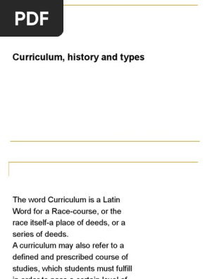 Curriculum