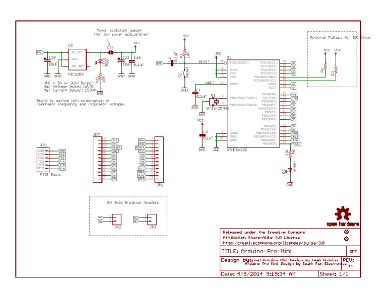 Arduino Pro Mini Schematic | PDF