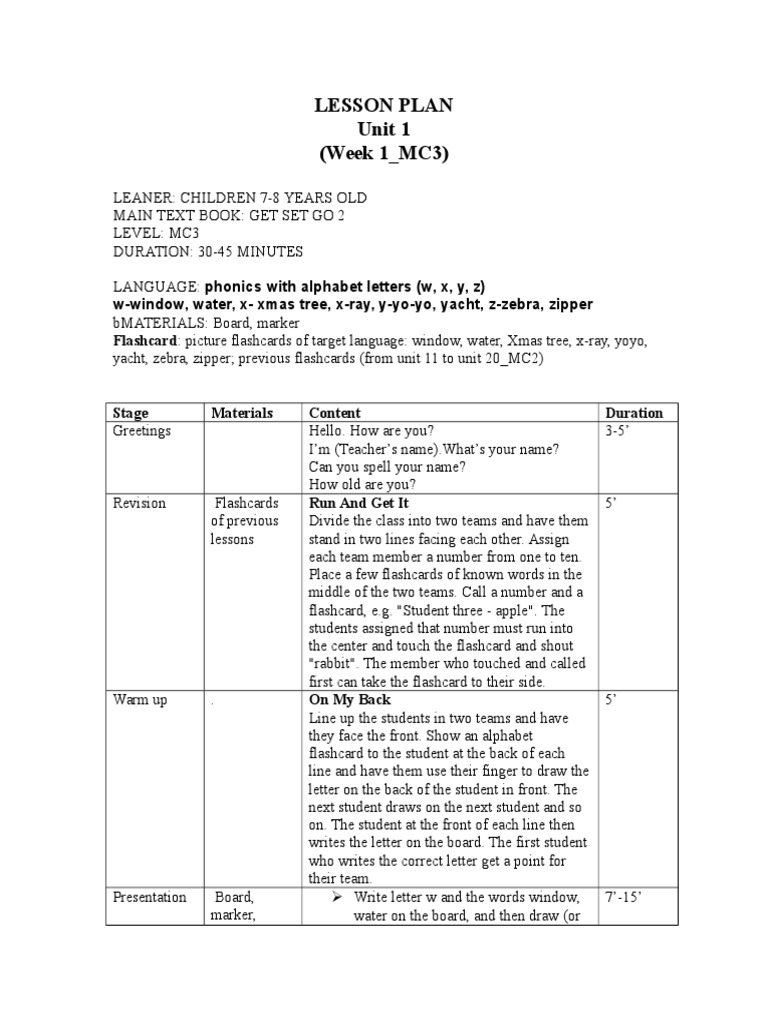 Lesson Plan Mc3 | PDF | Lesson Plan | Flashcard