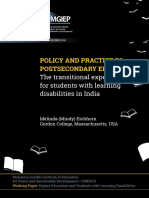 Working Paper On Learning Disabilities in India
