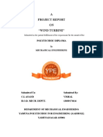 A Project Report ON "Wind Turbine": Polytechnic Diploma