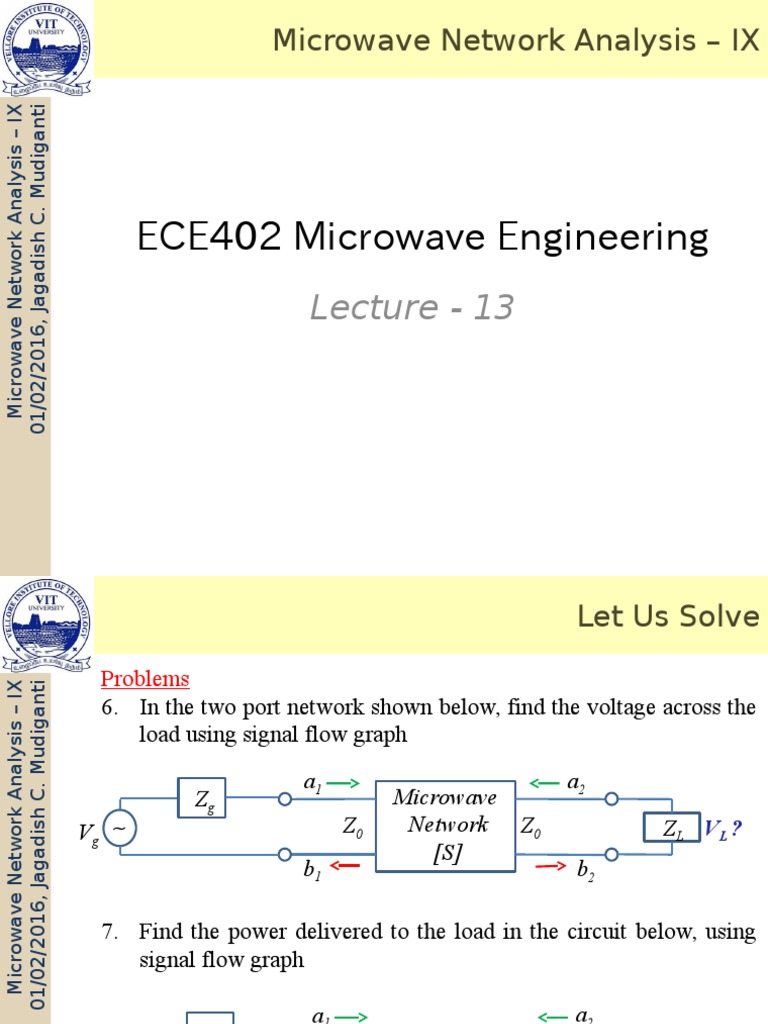 Solving Microwave Network Problems Using Signal Flow Graphs PDF