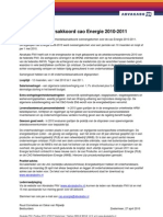 Onderhandelaarsakkoord Cao Energie 2010-2011: Nieuwsbrief