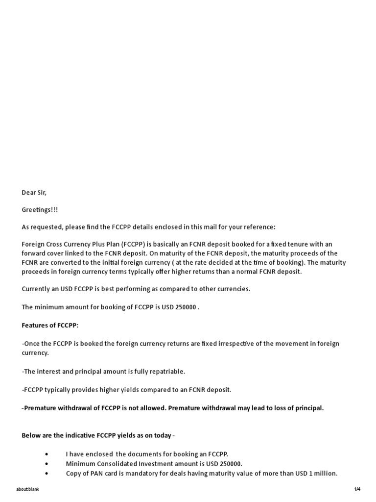 FCCPP: Foreign Currency Deposit Guide | PDF