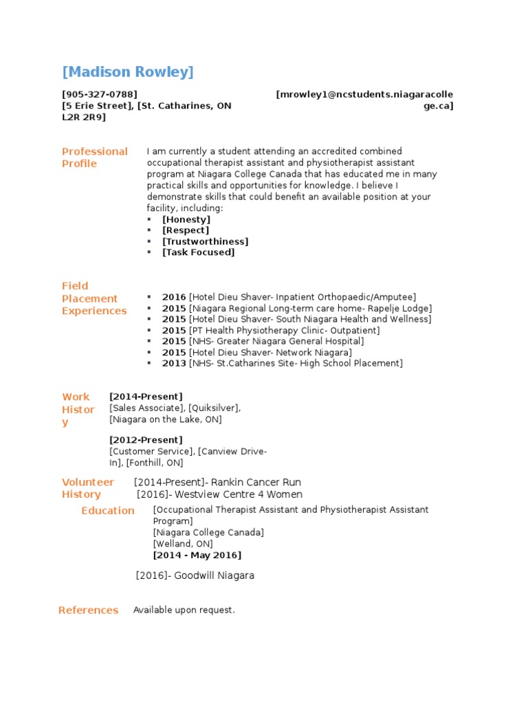Madison Rowley's Professional Profile | PDF