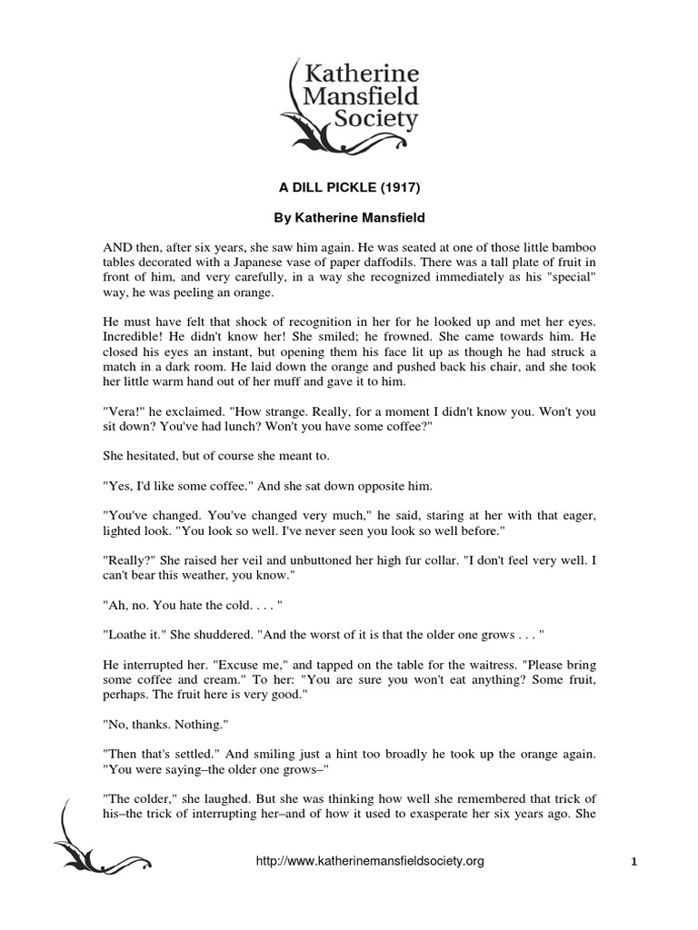 ADILLPICKLE 1917 by Katherine Mansfield PDF
