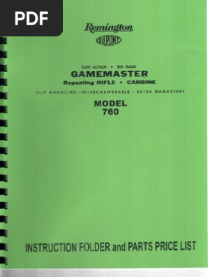 thumbnail image 2 of Remington Model 760 Field Service / Repair Manual – 50 Page Version, #63 2 of 5