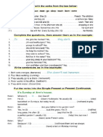 Repaso Present Simple Vs Continuous