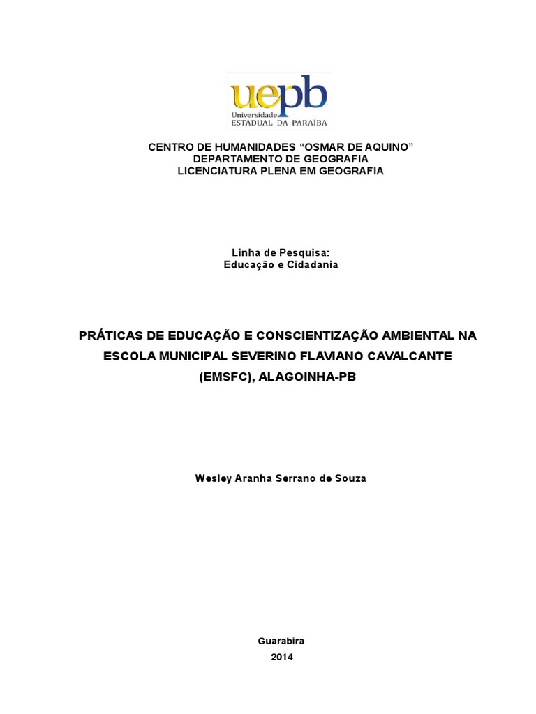 PRÁTICAS DE EDUCAÇÃO E CONSCIENTIZAÇÃO AMBIENTAL NA ESCOLA 