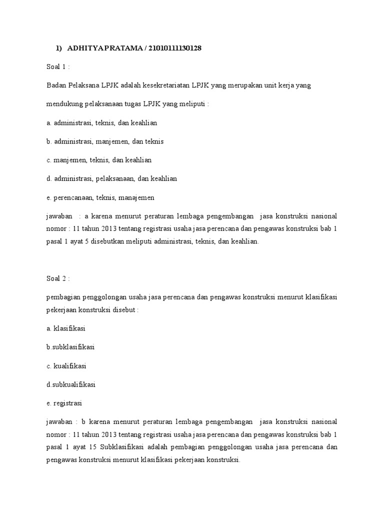 Kumpulan Soal Konsultan