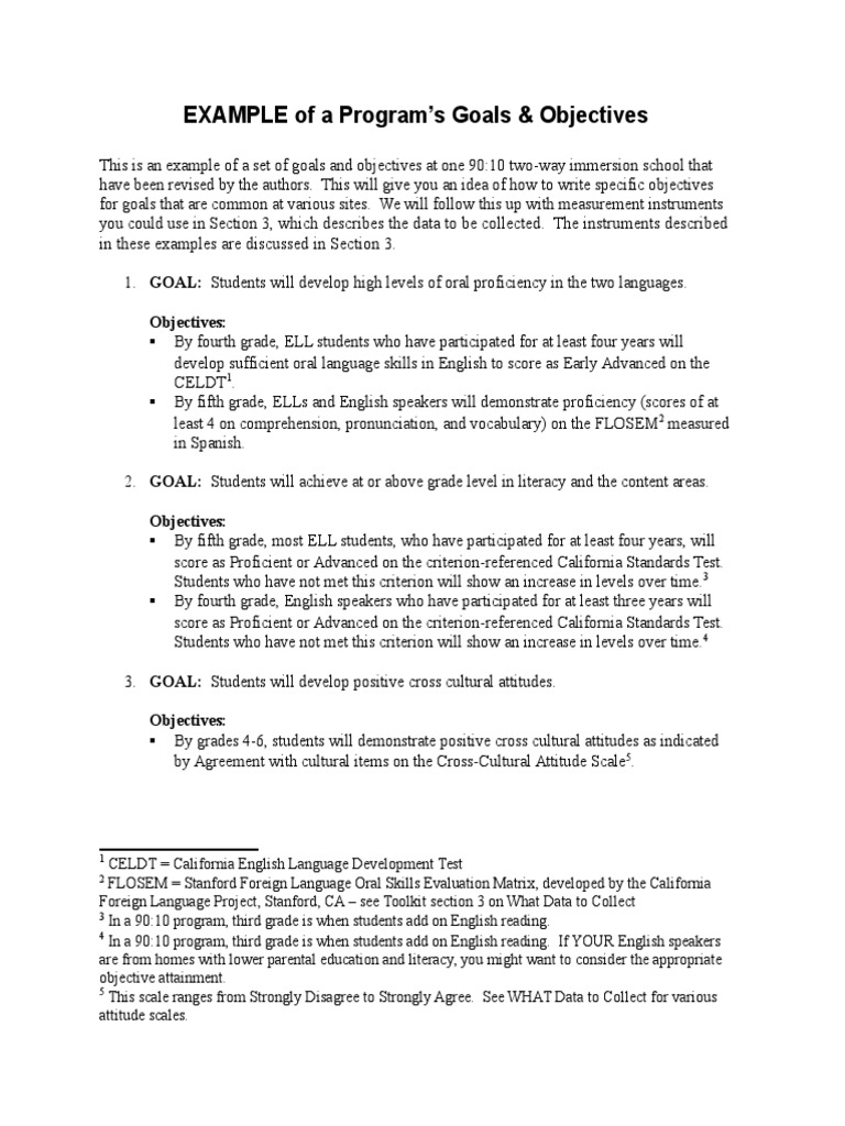 Program’s Goals & Objectives | Literacy | Curriculum