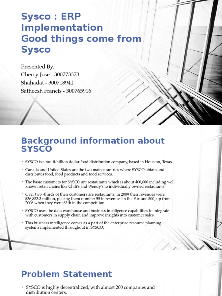 Sysco | PDF | Business Intelligence | Data Warehouse