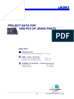 PROJECT DATA FOR 1000 PCS OF JEANS PANTS