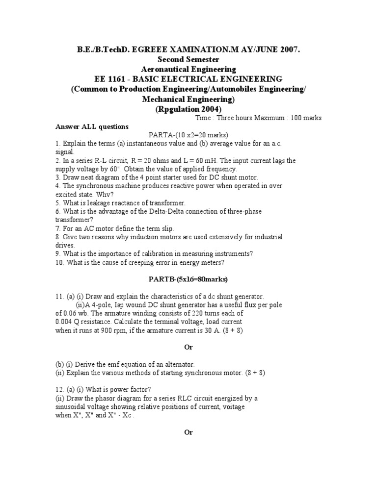 Basic Electrical and Electronics Engineering | PDF | Series And