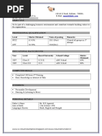 Articleship Resume Samples For CA (Chartered Accountants)