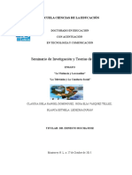 Teorías de Comunicación e Influencia de Los Medios Masivos de Comunicación.