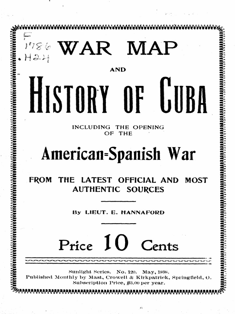 War Map & History of Cuba (Hannaford 1898) PDF Havana Cuba