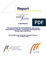 The Education of Instrumental and Vocal Teachers in Europe