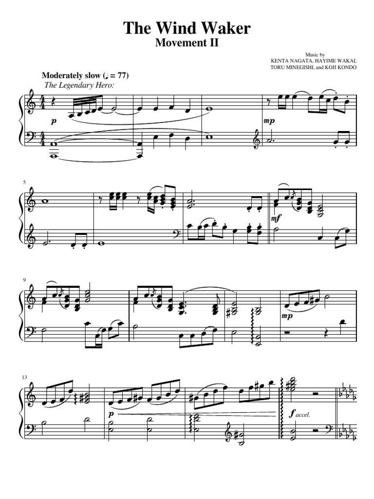 Wind Waker Piano Sheet Music | PDF | Fantasy Video Games | Nintendo ...