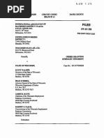 Order Throwing Out Wisconsin Right To Work Law - April 8 2016
