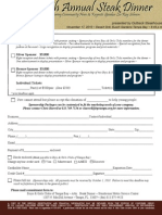 2010 Steak Dinner Sponsorship and Ticket Form