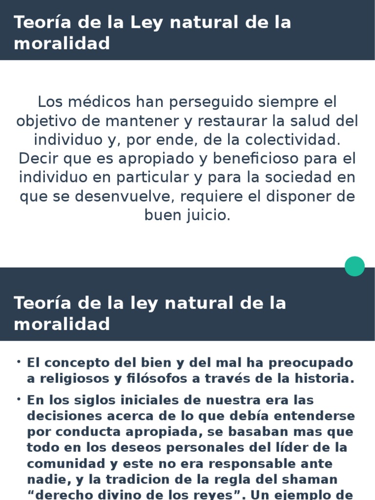 Teoría de la Ley Natural y Moralidad | PDF | La Ley natural | Moralidad