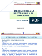 Introduccion A La Universidad y Al Programa. I