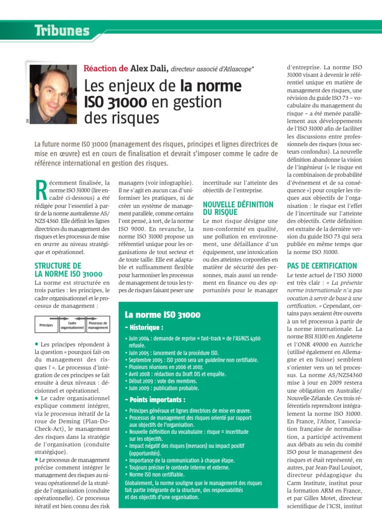 Enjeux de la norme ISO 31000 en gestion des risques | PDF | Risque ...