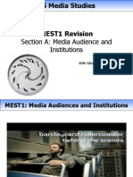 Section A: Media Audience and Institutions: With Miss O'Dell
