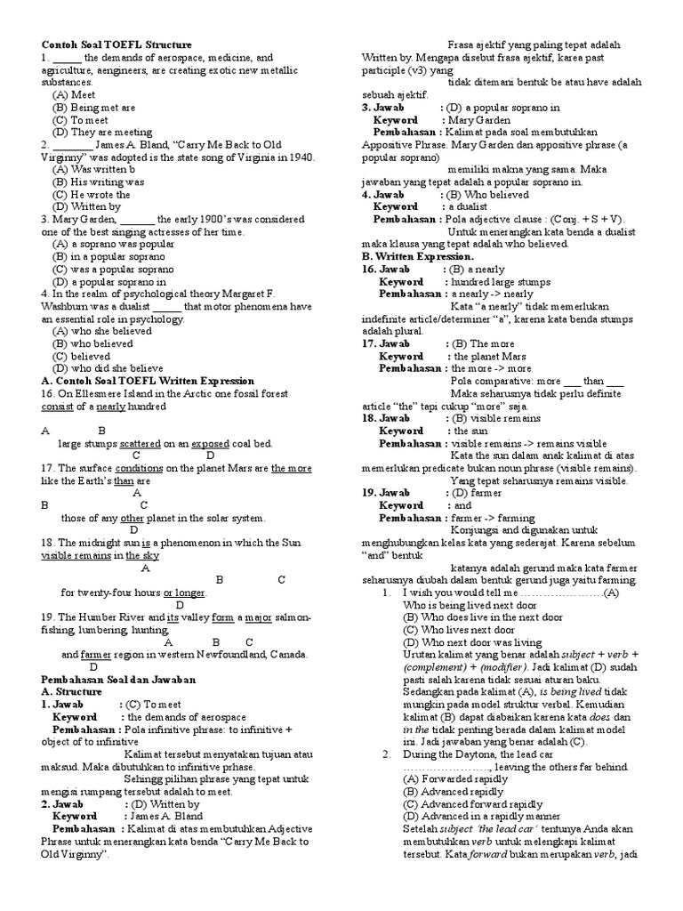 Contoh Soal Adjective Phrase Dan Jawaban - Contoh Soal Terbaru