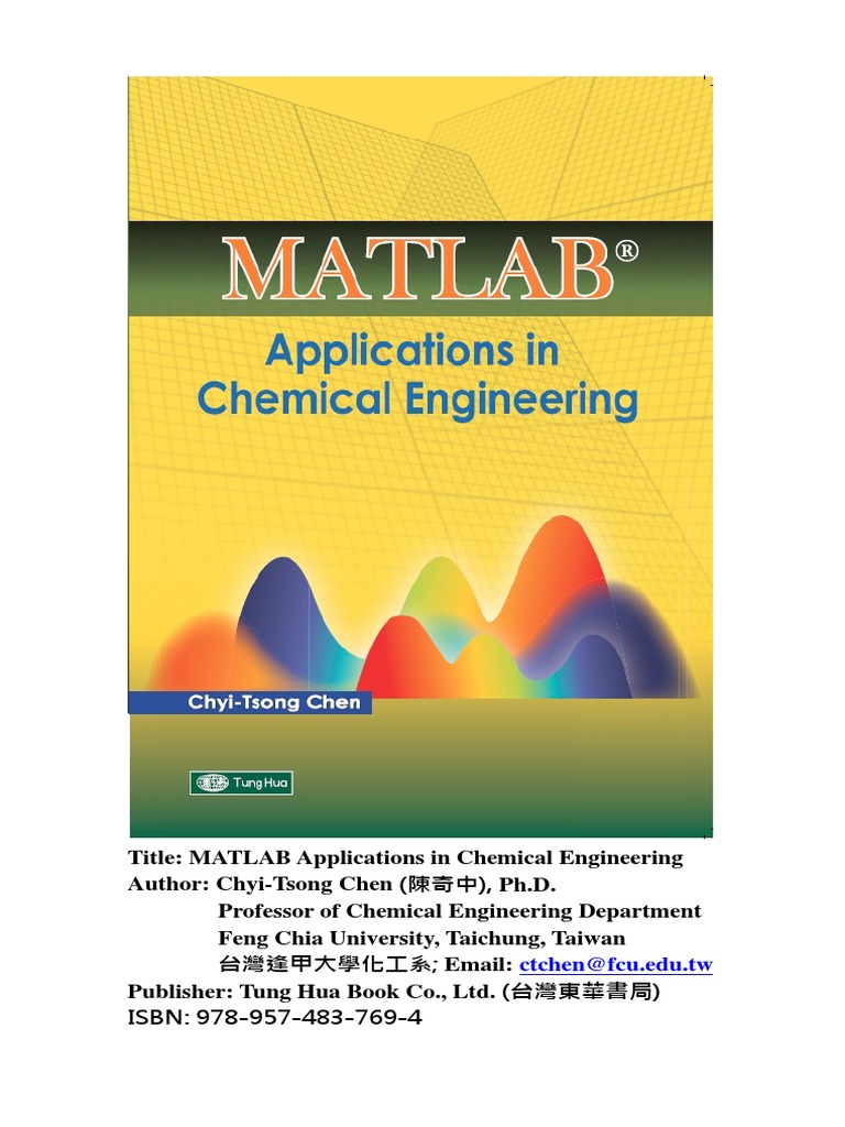 201405 MATLAB Applications in Chemical Engineering A new book of Prof